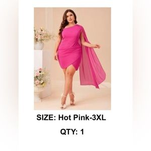 Pink asymmetrical dress - plus size